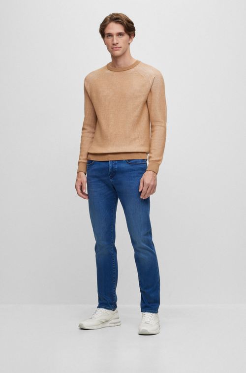 Calça Jeans De Corte Slim Em Denim Azul Stretch