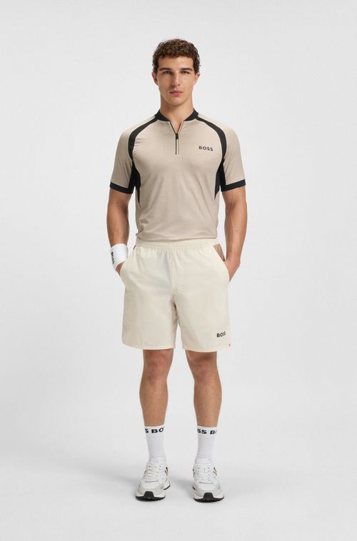 Polo De Ajuste Slim Em Malha Com Fecho De Correr