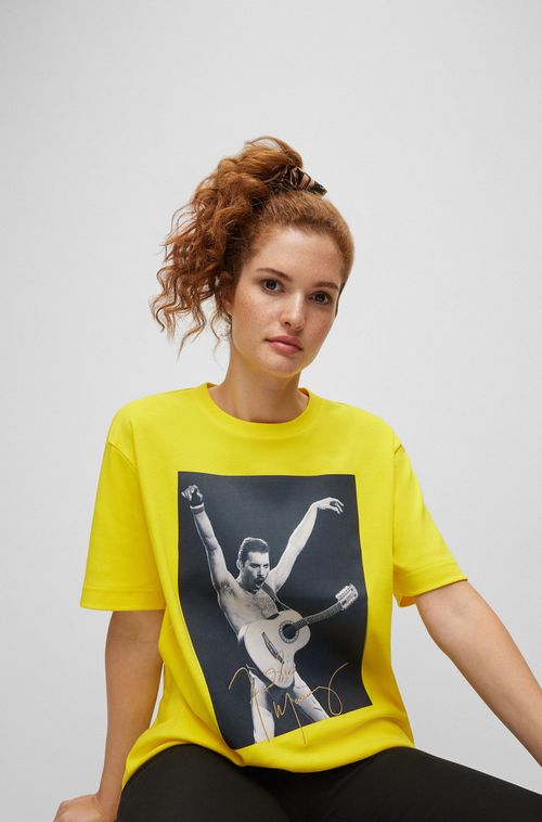 Camiseta Em Algodão Com Estrutura Interlock BOSS x Freddie Mercury