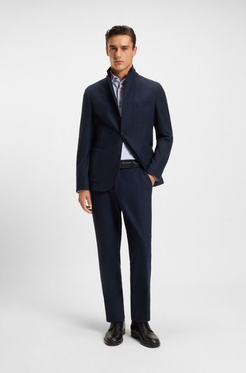 Camisa De Ajuste Slim Em Algodão