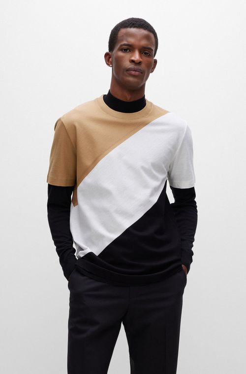 Camiseta Em Algodão Mercerizado Com Listras