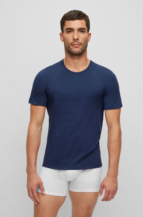 Conjunto De Três Camisetas Com Logo Bordado Em Algodão