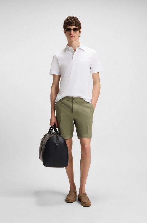 Camisa Polo Slim Fit Em Algodão Orgânico Com Logo