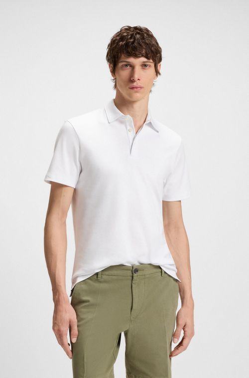 Camisa Polo Slim Fit Em Algodão Orgânico Com Logo