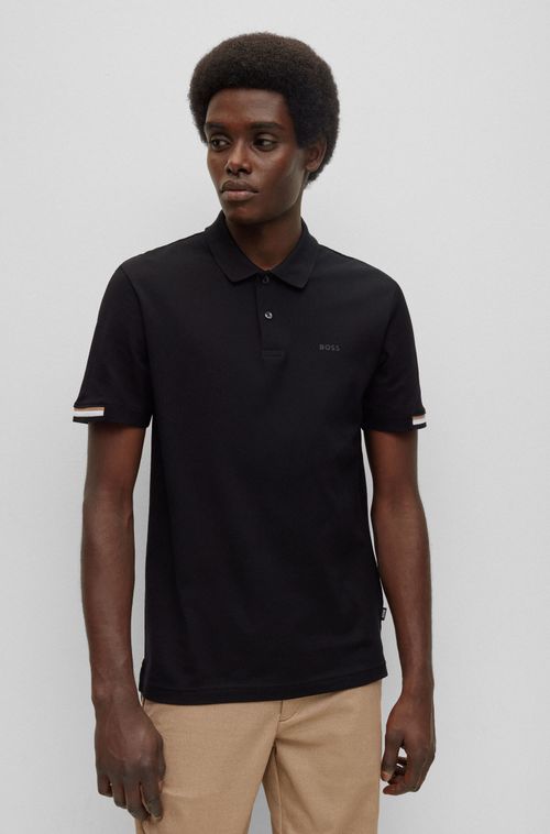 Camisa Polo Slim Fit Com Logo Emborrachado