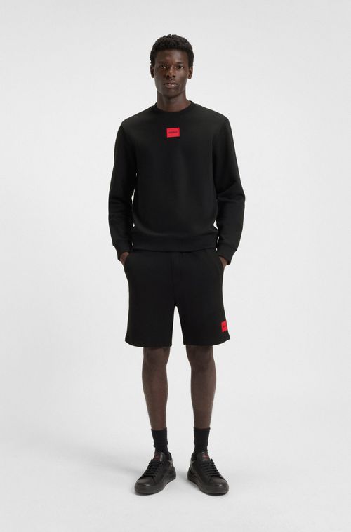 Shorts De Algodão Francês Felpudo Com Logo