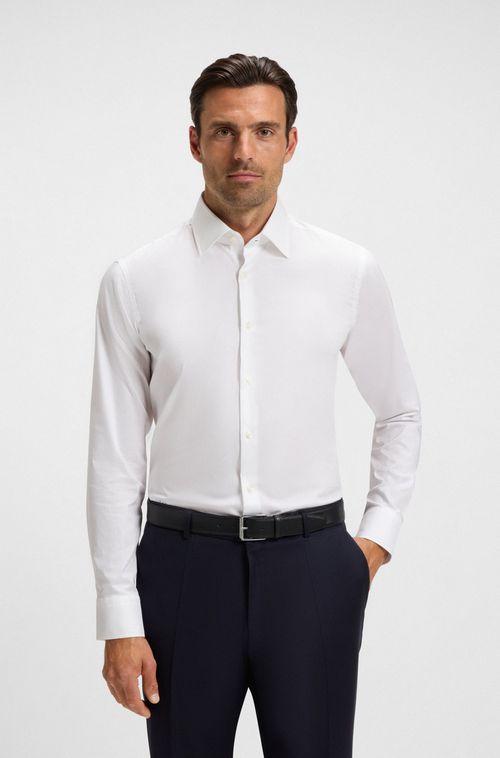 Camisa Regular Fit Em Popeline De Algodão Easy Iron