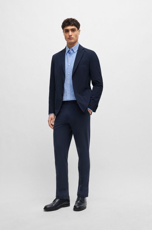 Camisa de corte regular de mistura de algodão estruturado