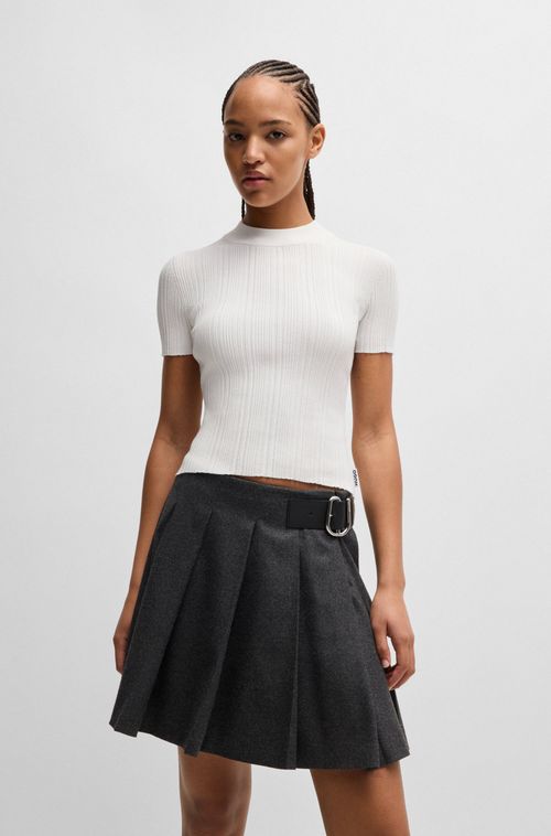 Camiseta De Ajuste Slim Com Estrutura Irregular