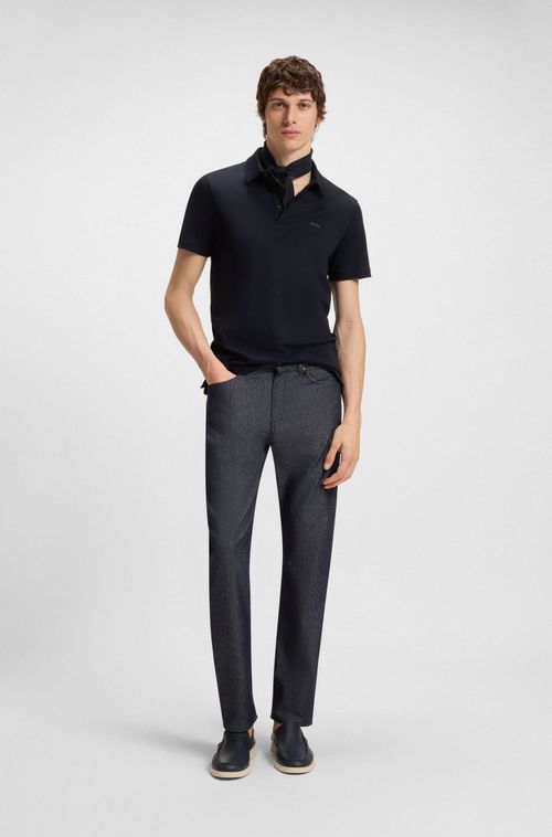 Camisa Polo Slim Fit Em Algodão Orgânico Com Logo