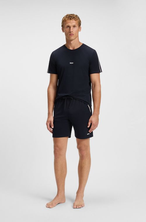 Shorts De Pijama Em Algodão Elástico