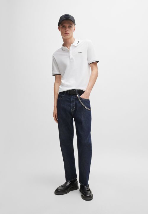 Camisa Polo Slim Fit Com Stretch E Logotipo Bordado