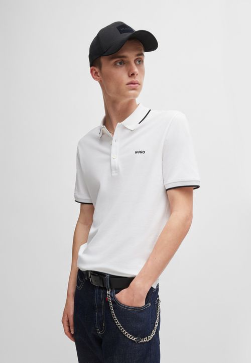 Camisa Polo Slim Fit Com Stretch E Logotipo Bordado