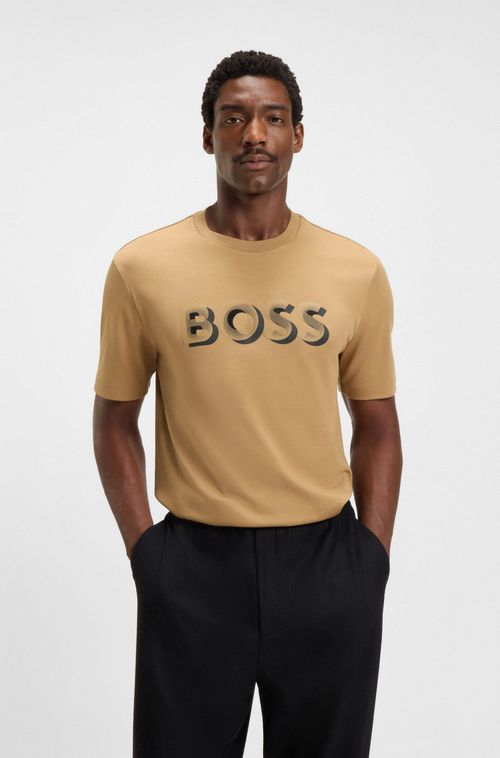 Camiseta De Algodão Mercerizado Com Logo
