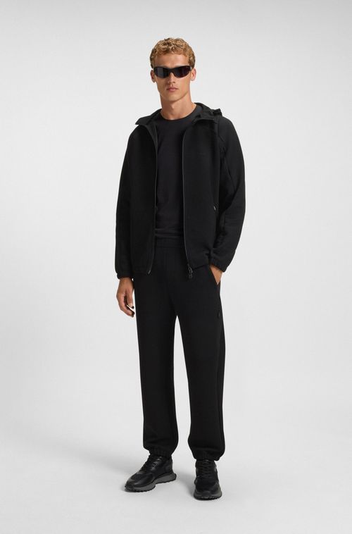 Moletom Com Capuz E Zíper De Corte Relaxado Em Jacquard