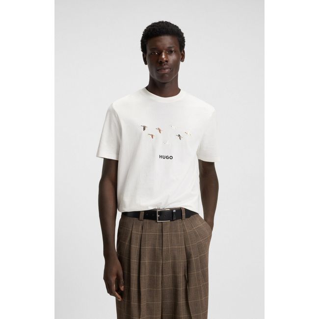 Camiseta Em Jersey De Algodão Com Logo Bordado