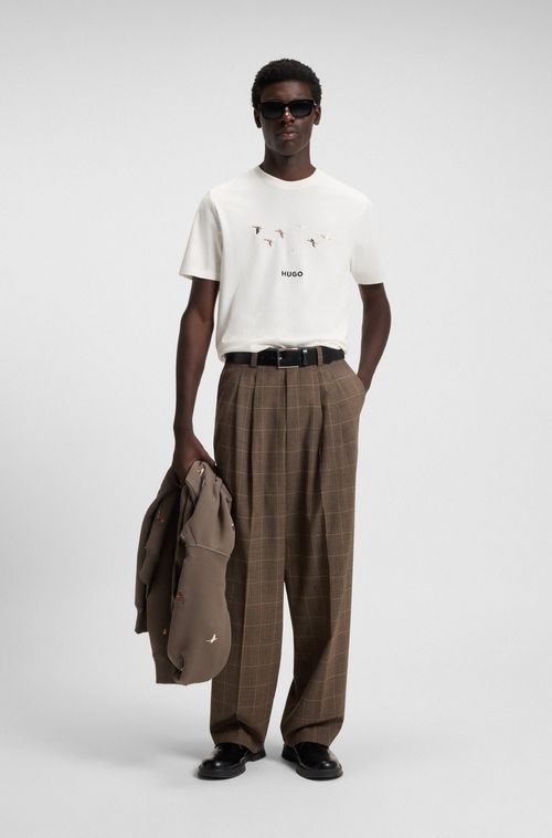 Camiseta Em Jersey De Algodão Com Logo Bordado