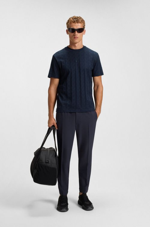 Camiseta De Algodão Com Padrão Jacquard