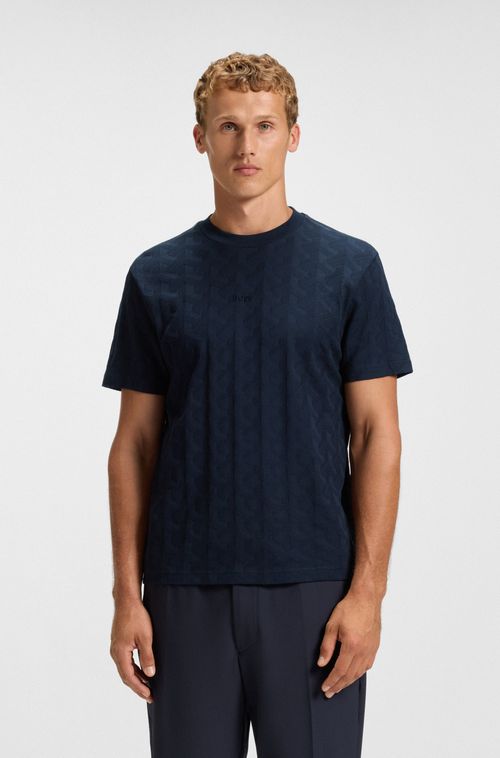 Camiseta De Algodão Com Padrão Jacquard