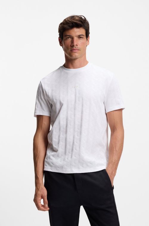 Camiseta De Algodão Com Padrão Jacquard