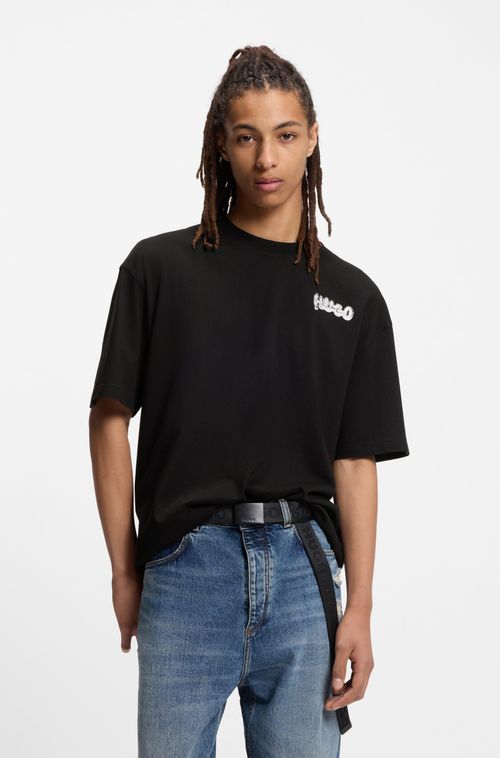 Camiseta Em Algodão Com Estampa De Logo