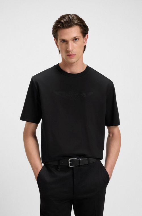 Camiseta BOSS X Aston Martin Com Logo Em Relevo