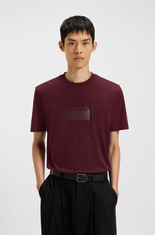 Camiseta De Algodão Com Logo Estampado Em Borracha