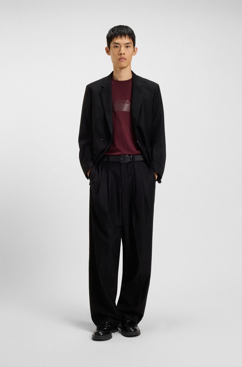 Camiseta De Algodão Com Logo Estampado Em Borracha