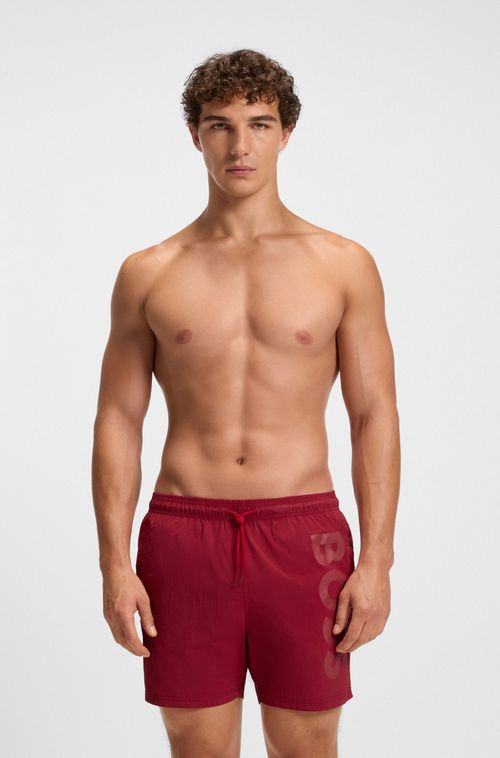 Shorts De Banho Com Logo Contrastante