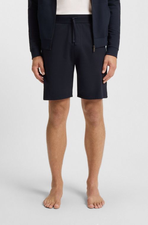 Shorts De Algodão Felpudo Com Estampa De Logo