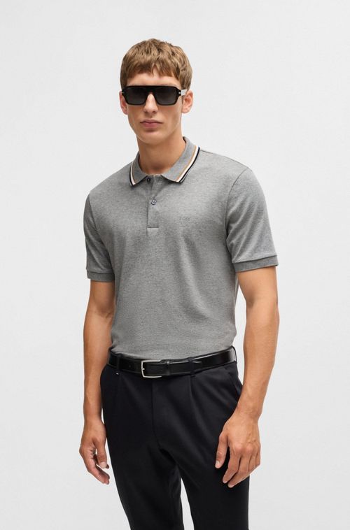 Polo De Ajuste Slim Em Algodão