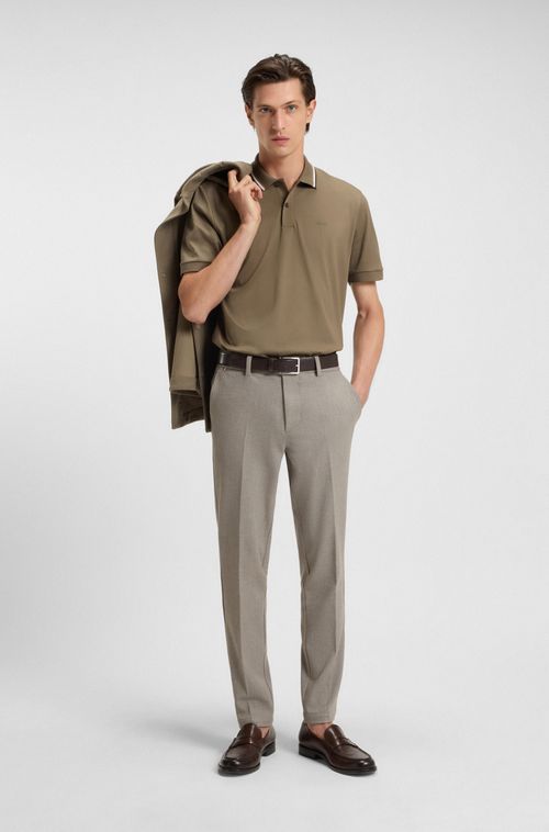 Polo De Ajuste Slim Em Algodão