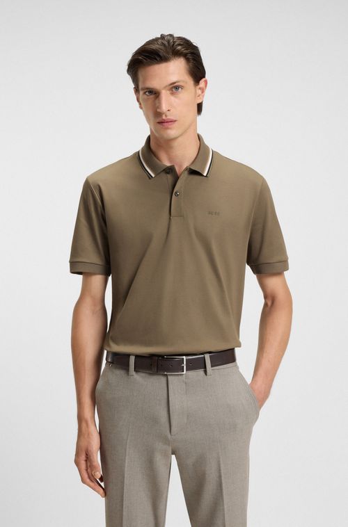 Polo De Ajuste Slim Em Algodão