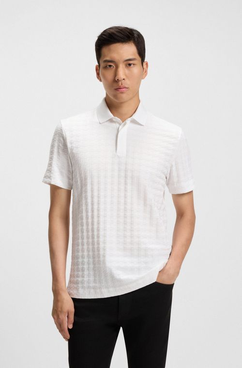 Polo Porsche X BOSS Com Padrão Houndstooth Em Algodão