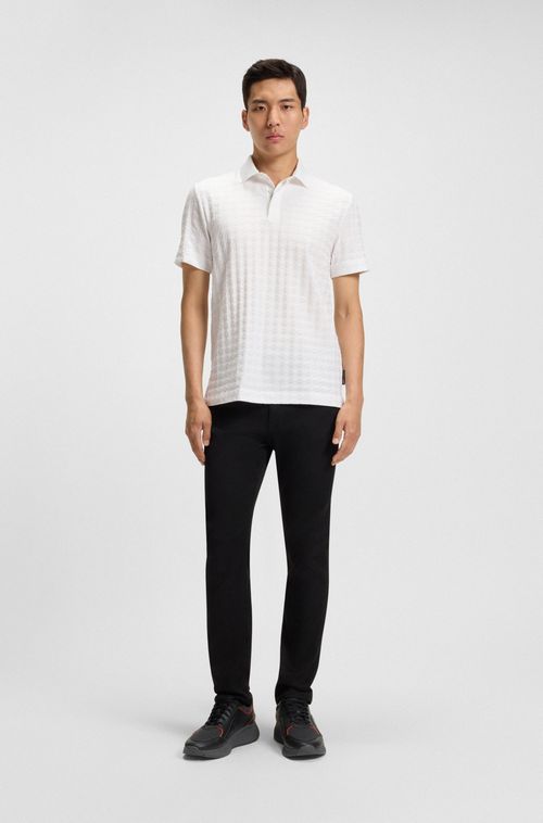 Polo Porsche X BOSS Com Padrão Houndstooth Em Algodão