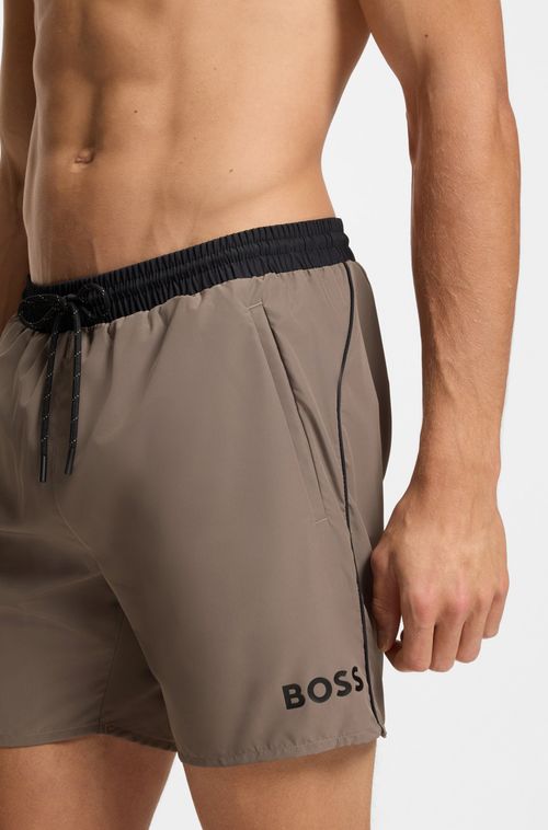 Shorts De Banho Com Detalhes Contrastantes