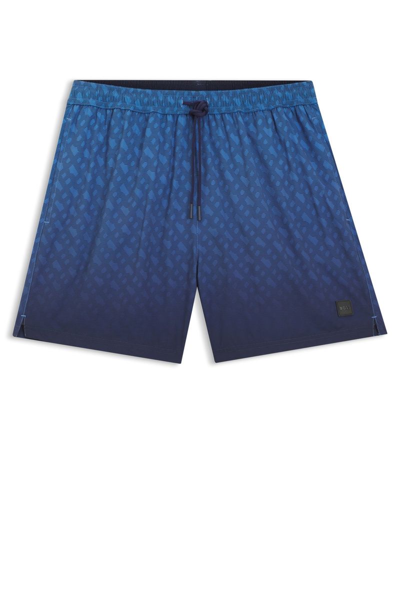 Shorts De Banho Com Logo E Estampado De Monograma Degradé