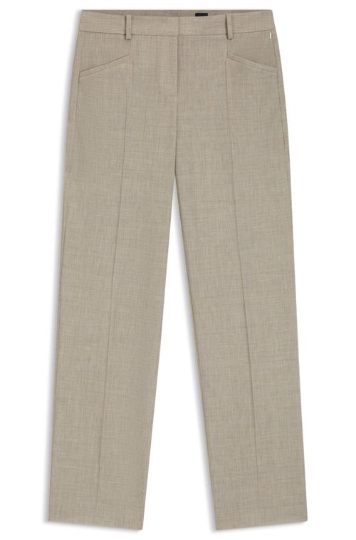 Calças De Ajuste Descontraído Em Mistura De Lã Virgem