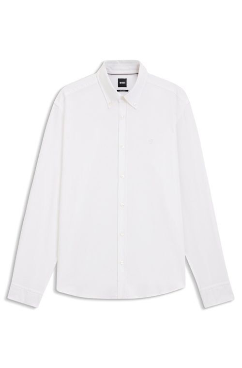 Camisa De Ajuste Regular Em Algodão Oxford