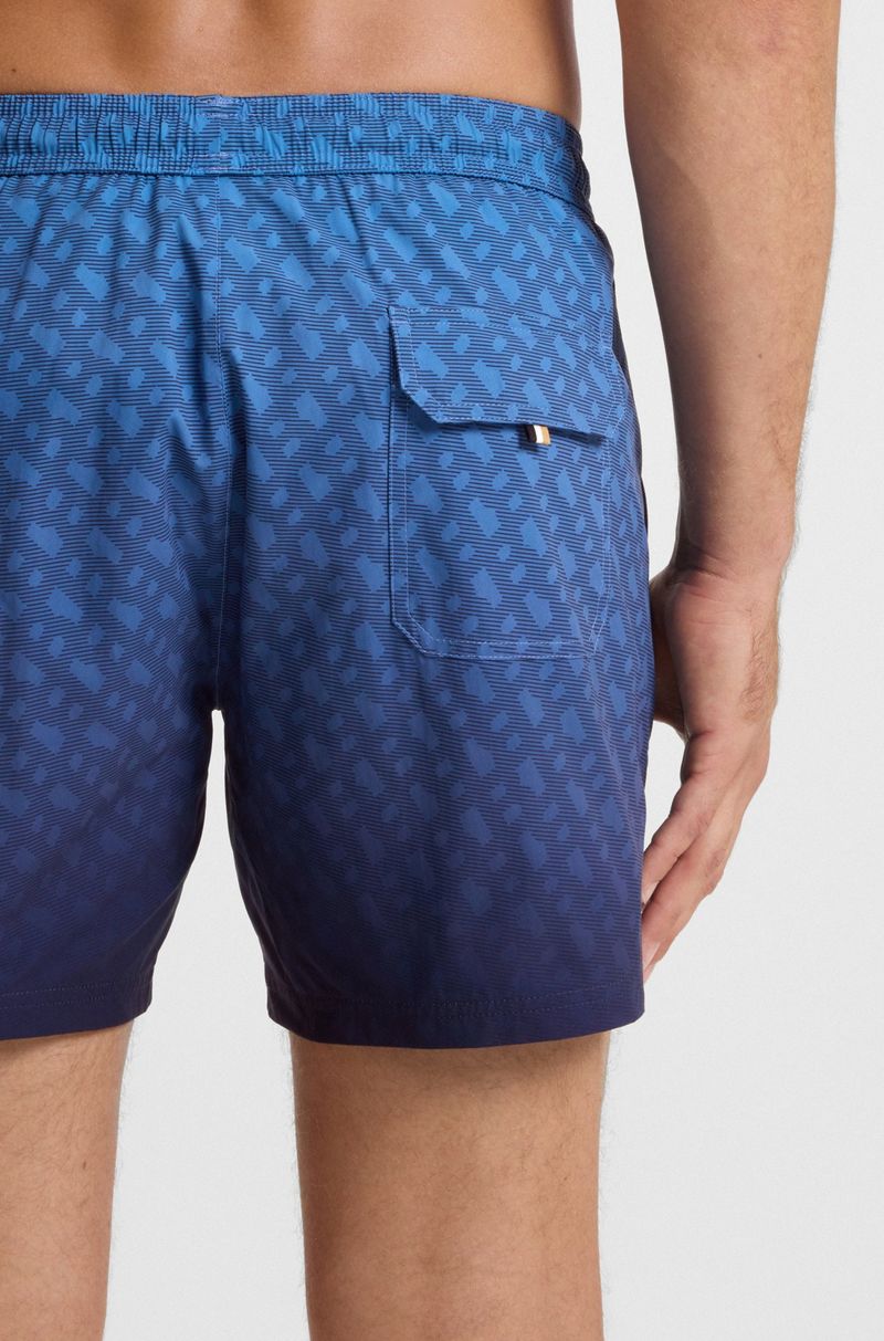 Shorts De Banho Com Logo E Estampado De Monograma Degradé