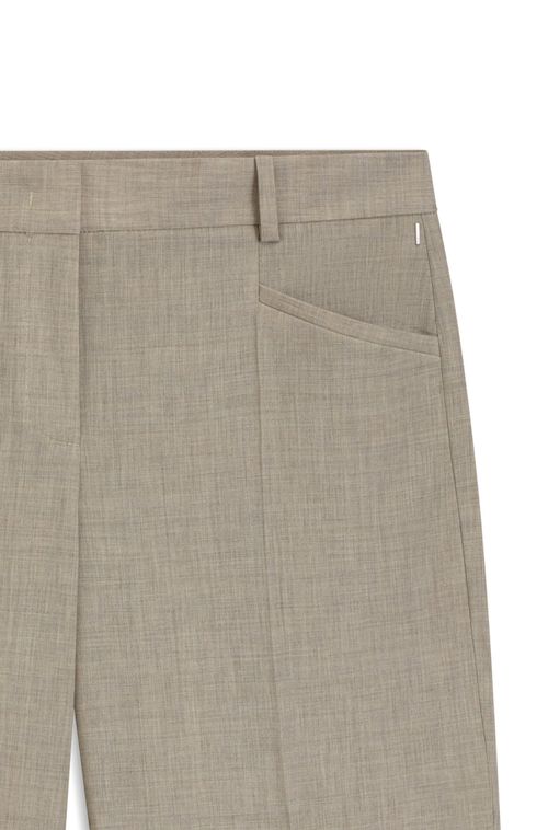 Calças De Ajuste Descontraído Em Mistura De Lã Virgem