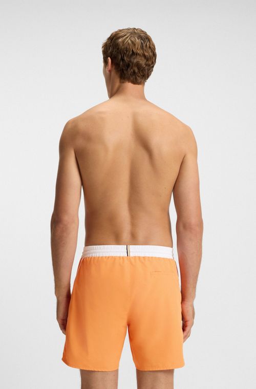 Shorts De Banho Com Logo Contrastante