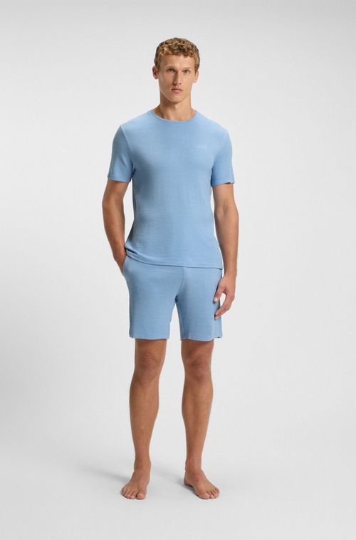 Shorts De Pijama Em Jersey Stretch Com Logo Bordado