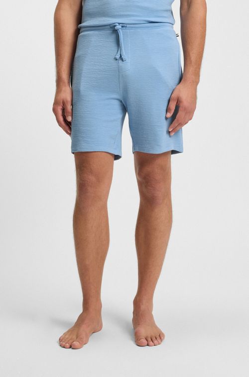 Shorts De Pijama Em Jersey Stretch Com Logo Bordado