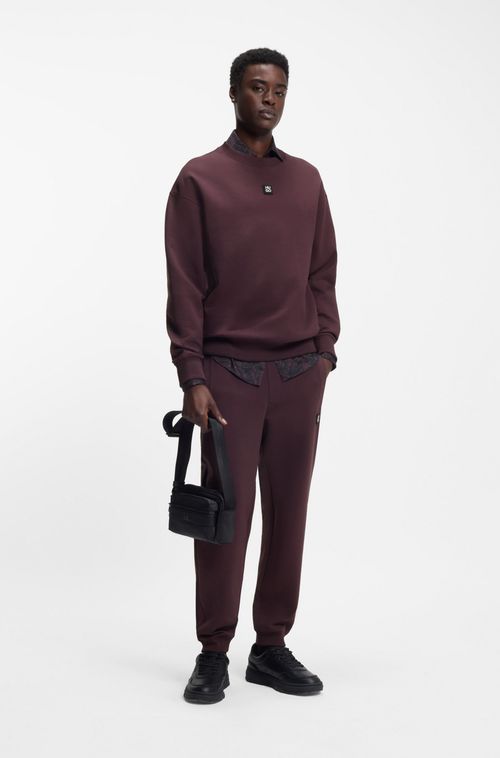 Moletom De Algodão Com Emblema De Logo Sobreposto