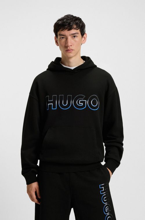 Moletom Com Capuz Em Algodão Felpudo Com Logo Bordado