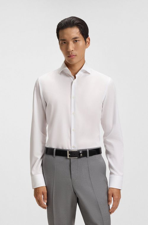 Camisa Slim-Fit Em Sarja De Algodão