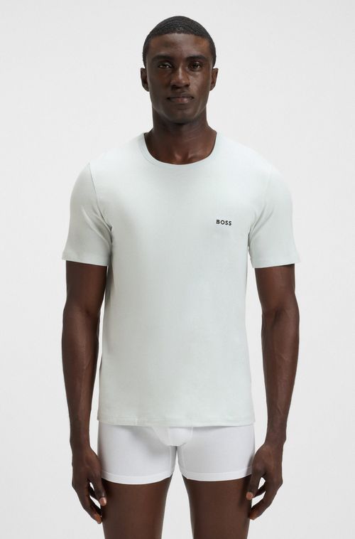 Pack De Três Camisetas Em Algodão Com Logo Bordado