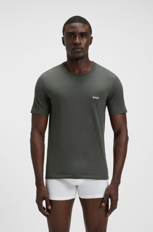 Pack De Três Camisetas Em Algodão Com Logo Bordado