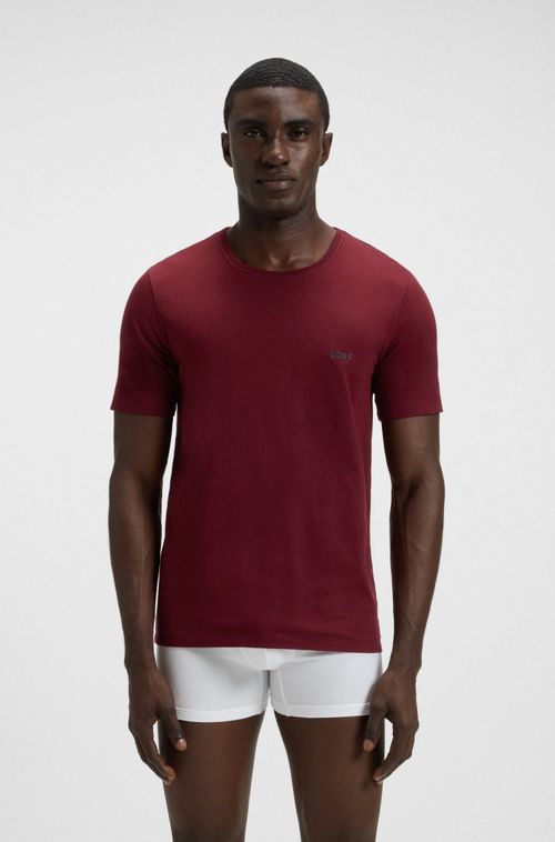 Pack De Três Camisetas Em Algodão Com Logo Bordado